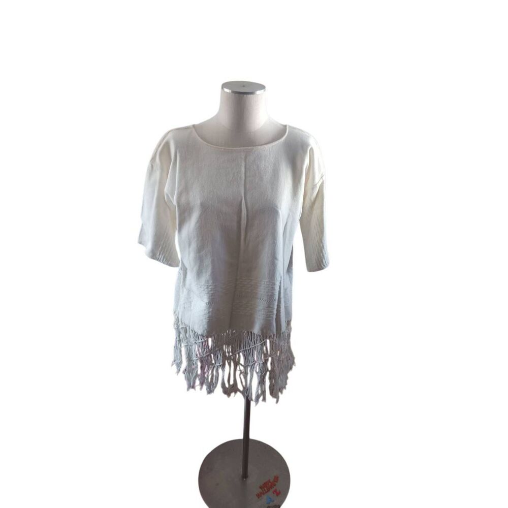 Cotton Fringed cruise beach cover up women's medium swim